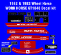 1982 & 1983  GT1848 TWIN AUTOMATIC WORK HORSE  BY WHEEL HORSE TRACTOR DECAL SET