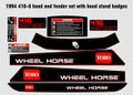 1994 416-8 WHEEL HORSE HOOD AND FENDER DECAL SET