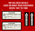 RM-364 DECK CAUTION AND GREASE DECAL SET