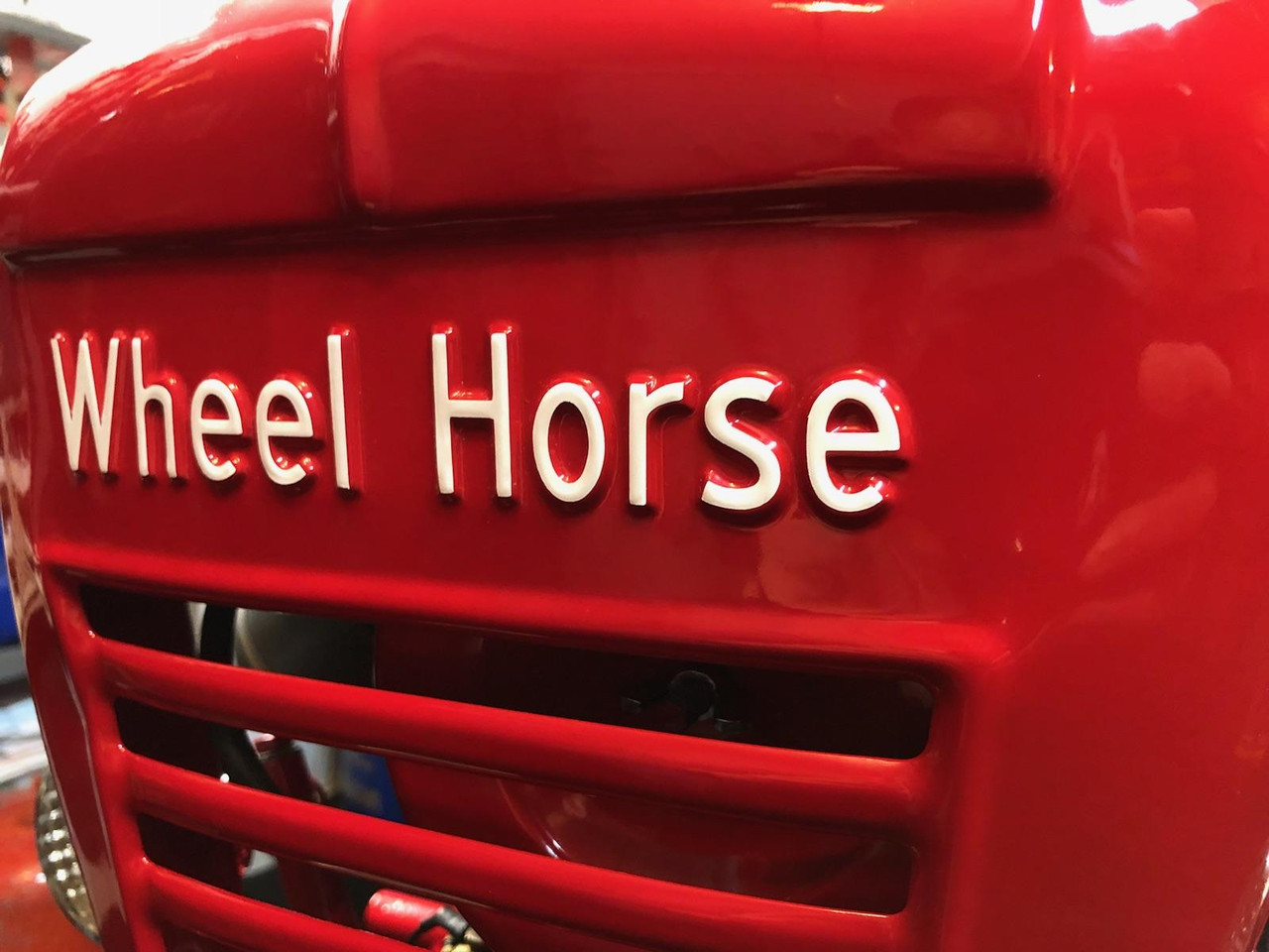 WHEEL HORSE ROUND HOOD DIE CUT VINYL LETTERS TO HI LITE EXTRUDED LETTERS