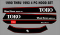 1990 thru 1993  4 PIECE 520-H hood and fender set