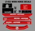 1983 LT-832  3 SPEED  WORKHORSE  BY WHEEL HORSE TRACTOR DECAL SET