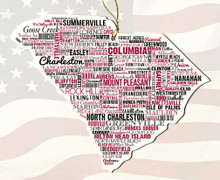 South Carolina Wooden State Ornament