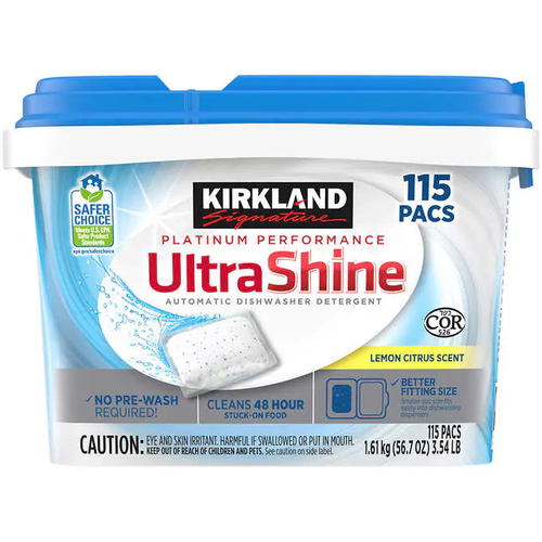 Kirkland Signature Safer Choice Dishwashing Tablets Ultra Shine 115CT | Fairdinks
