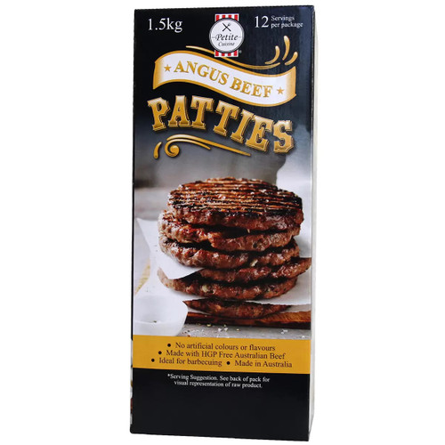 Petite Cuisine Angus Beef Patties 12PK 1.5KG | Fairdinks