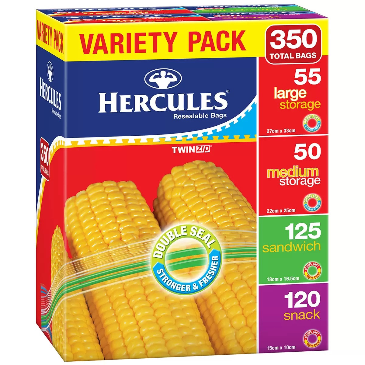 Hercules Resealable Bags Variety 350CT Fairdinks