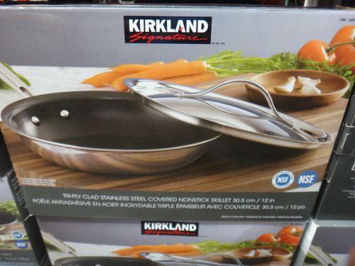 Kirkland Signature Tri-Ply Clad Skillet With SS lid 30.5CM | Fairdinks