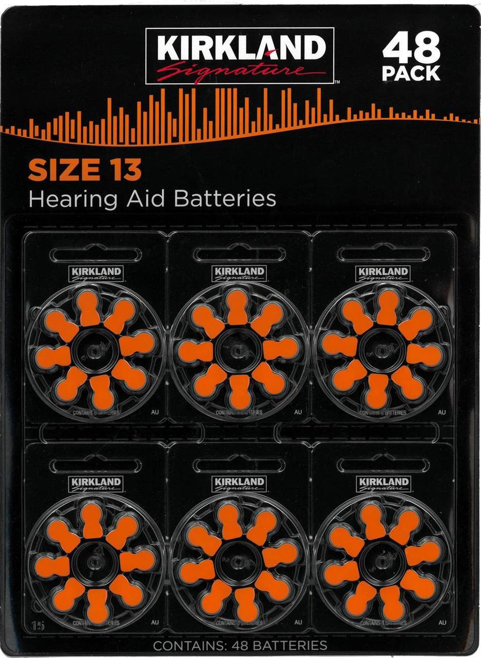 Kirkland Signature Hearing Aid Batteries Size 13 - 48 Pack - Fairdinks