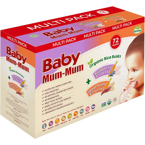 Baby Mum-Mum Organic Rice Rusks Mixed 4 x 36g | Fairdinks