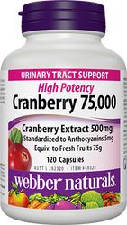 Webber Naturals Cranberry Extract 500MG 120CT (75G Fresh Fruit) | Fairdinks