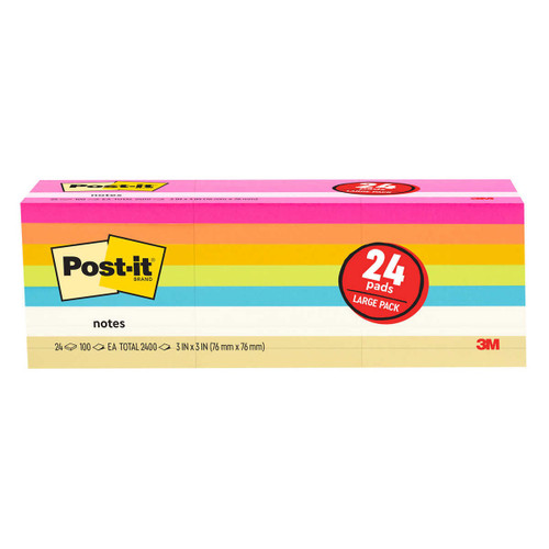 3M Post-it Super Sticky Notes 24 Pads 7.5CM x 7.5CM | Fairdinks