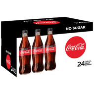 Coca Cola No Sugar - Glass Bottles 24 x 385ML | Fairdinks