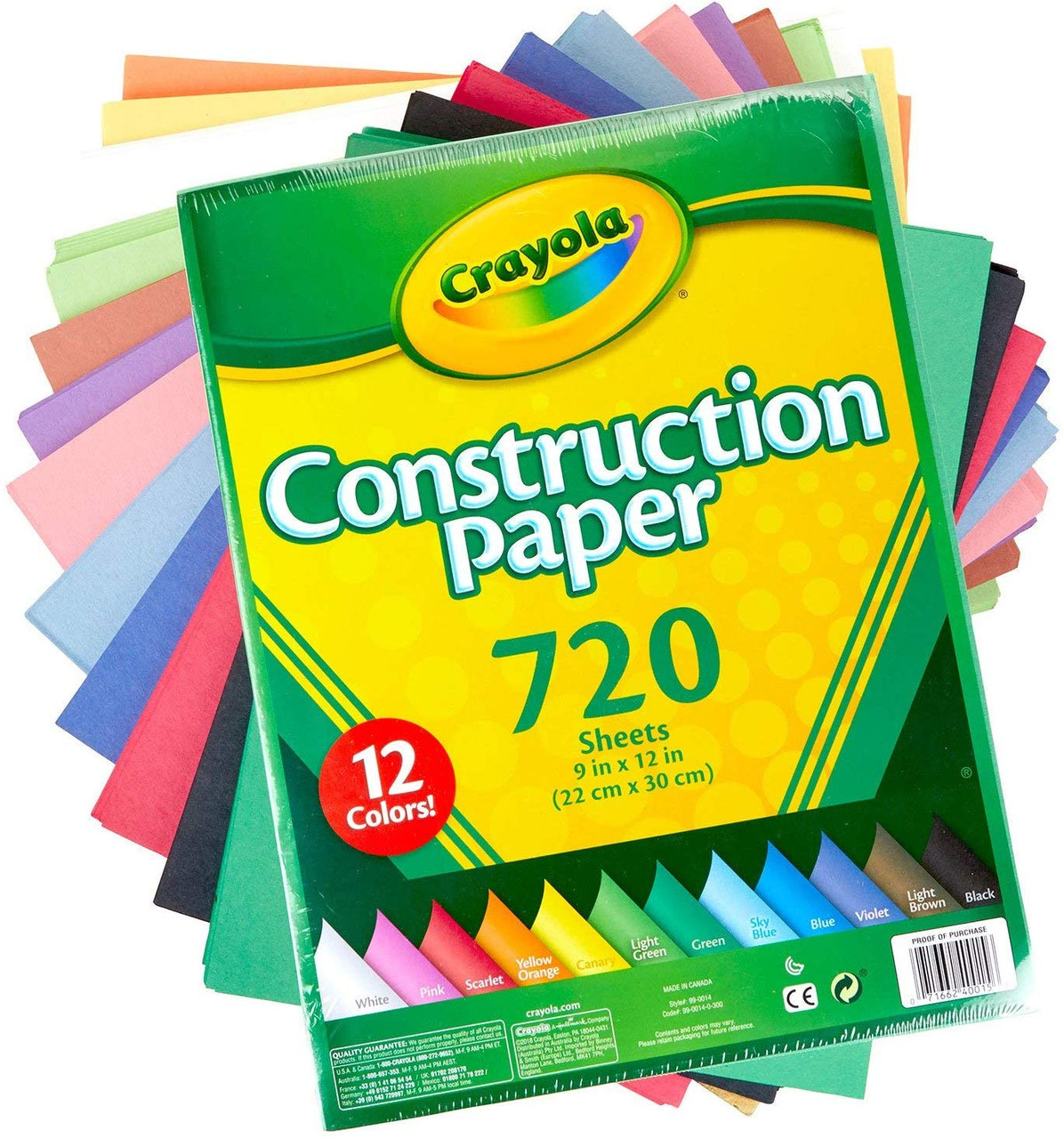 Crayola Construction Paper 720 Sheets/ 12 Colours Fairdinks