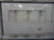Swaddle Designs 4PK Cotton Muslin Blanket Size: 116CM x 116CM | Fairdinks