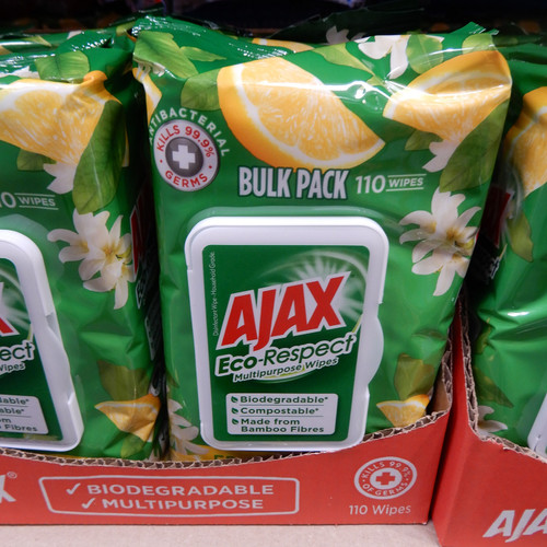 Ajax Eco-Respect Multi Purpose Wipes Lemon 110PK | Fairdinks