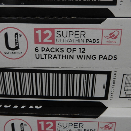 U by Kotex Ultrathins Super Pads With Wings 72CT (12x6PK) | Fairdinks