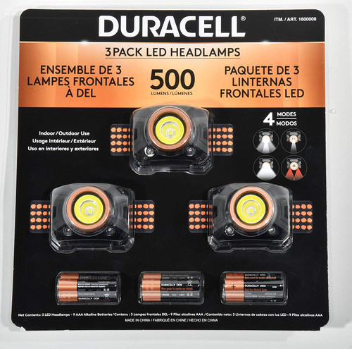 Duracell Head Lamp 500 Lumen 3PK | Fairdinks