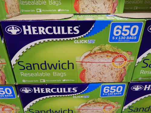 Hercules Sandwich Resealable Bags 650CT | Fairdinks