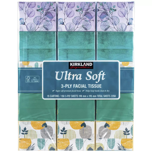 Kirkland Signature Ultra Soft Facial Tissue 15 x 150 sheets | Fairdinks