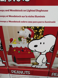 Snoopy and Woodstock Holiday Dog House with Led Lights 