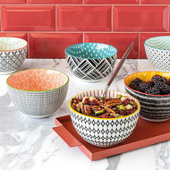Over and Back Geometry 5" Bowls 6 Piece Set | Fairdinks