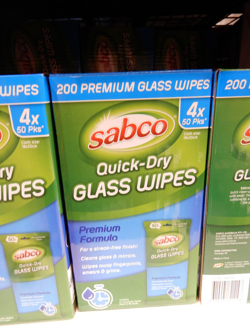 Sabco Glass Wipes 4 x 50PK | Fairdinks