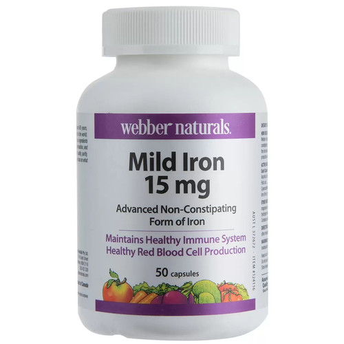 Webber Naturals Mild Iron 50 Capsules 15mg | Fairdinks