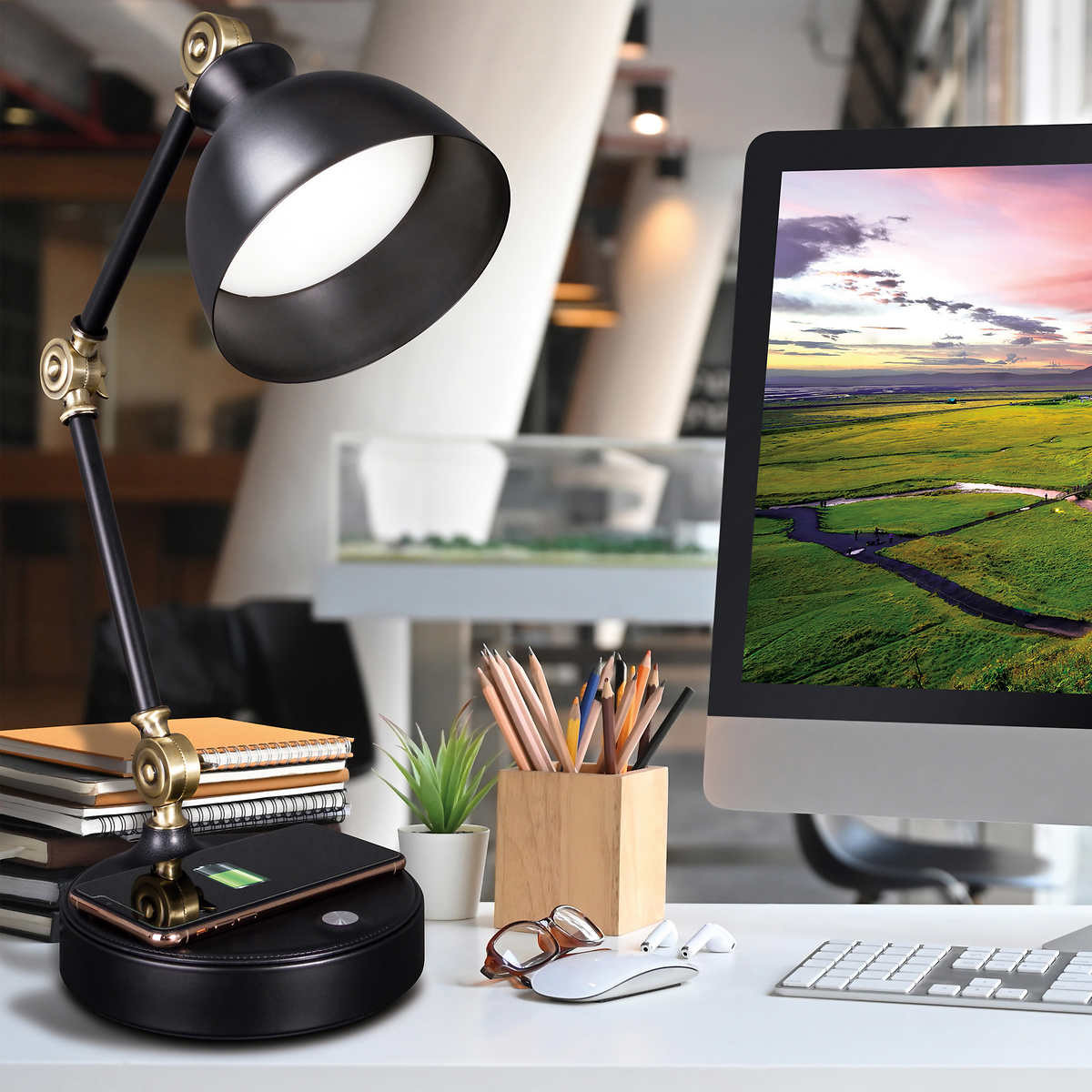 ottlite wireless desk lamp with wireless charging