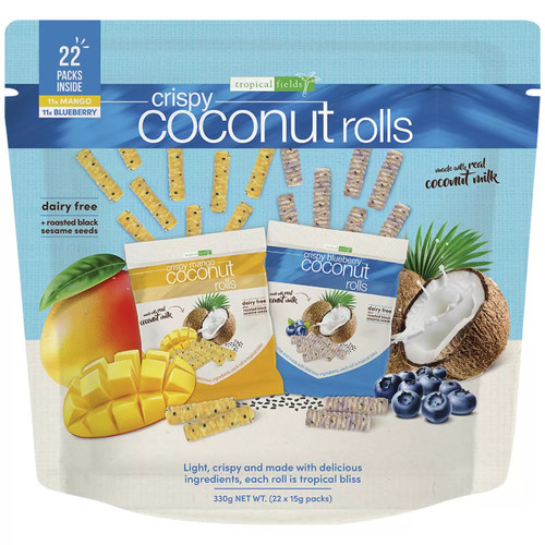 Tropical Fields Coconut Rolls Multipack 22 x 15G | Fairdinks