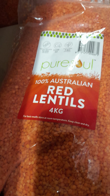 Pure Soul Red Lentils 4KG | Fairdinks
