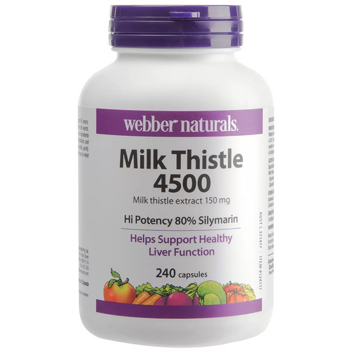 Webber Naturals Milk Thistle 4500 (150MG) 240 Capsules | Fairdinks