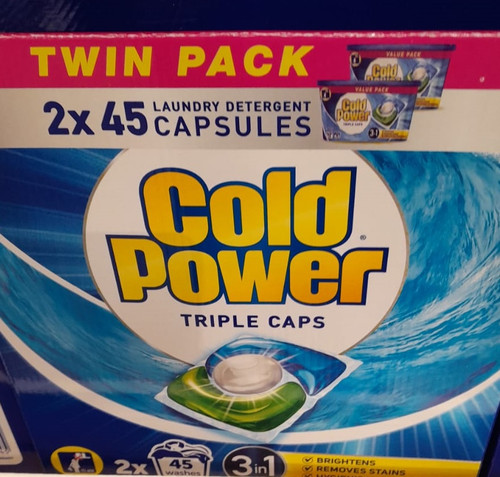 Cold Power 3 In 1 Laundry Triple Caps 2 x 45 Count | Fairdinks
