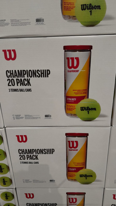 Wilson Championship Tennis Ball 60 Pack 20 Cans of 3 Balls | Fairdinks