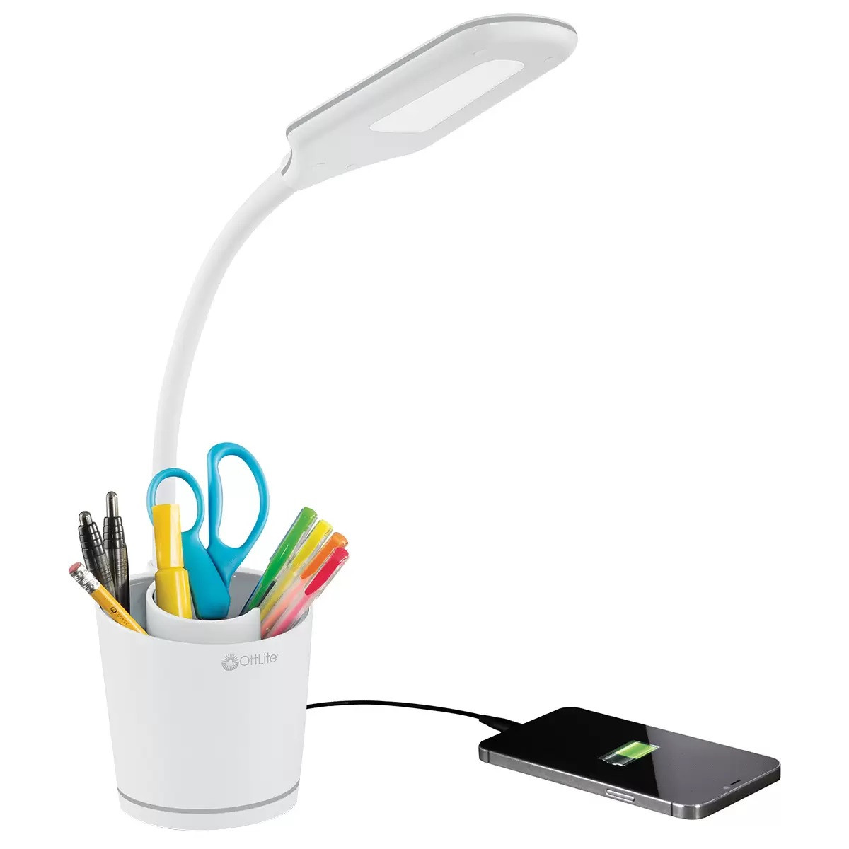 Purple desk online lamp with organizer