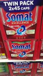 Somat Excellence Dish Capsules 2 x 45 Count | Fairdinks