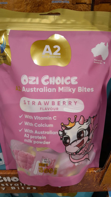Ozi Choice A2 Vit C / CA Milky Bites 100x3 - Strawberry | Fairdinks