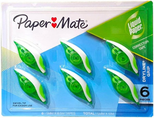 Papermate Liquid Paper Correction Tapes 6 Pack | Fairdinks