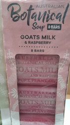 Australian Botanical Soap 200G x 8 Count - Goats Milk & Rasperry | Fairdinks