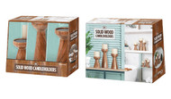Birdrock Home Solid Wood Candle Holders Set of 3 | Fairdinks