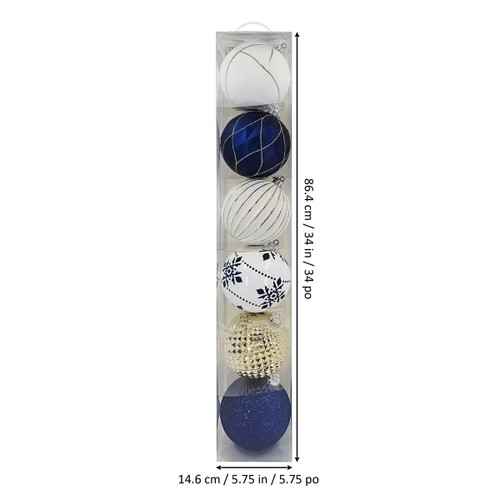 Shatter Resistant Ornaments 150MM 6 Pack - Blue | Fairdinks