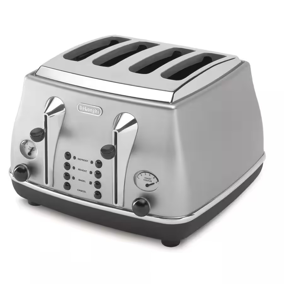 Delonghi CTO4003 Icona Classic 4 Slice Toaster Silver Fairdinks