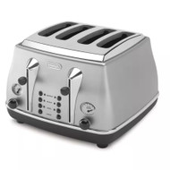 Delonghi CTO4003 Icona Classic 4 Slice Toaster - Silver | Fairdinks