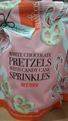 Biancos White Choc Pretzels With Candy Cane Sprinkles 700G | Fairdinks