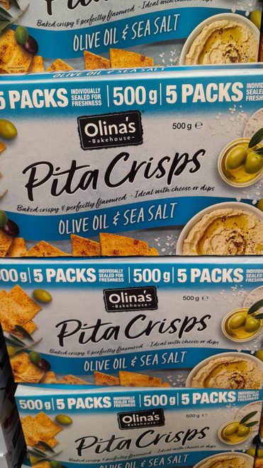 Olina's Bakehouse Pita Crisps Olive Oil & Sea Salt 500G | Fairdinks
