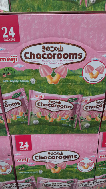 Meiji Chocorooms Strawberry 24x19G | Fairdinks
