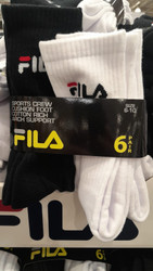 Fila Men's Crew Sock 6PK Sizes: 6-10, 11-13 | Fairdinks