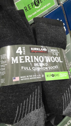 Kirkland Signature Men's Merino Wool Sock Sizes: 8-12 | Fairdinks