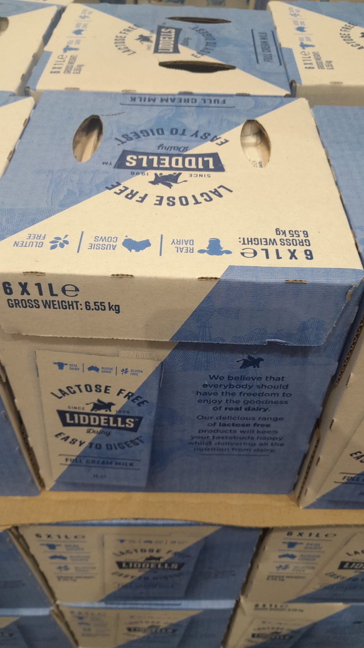 Liddells Lactose Free Milk 6x1L - Fairdinks