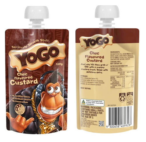 Yogo Chocolate Custard Pouches 6 x 120G | Fairdinks