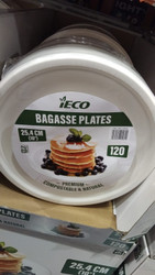 IECO Bagasse Plate 10" (25.4CM) 120CT | Fairdinks